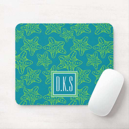 Monogramm des Starfish-Mengen-Muster-| Mousepad (Mit Mouse)