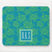 Monogramm des Starfish-Mengen-Muster-| Mousepad (Vorne)