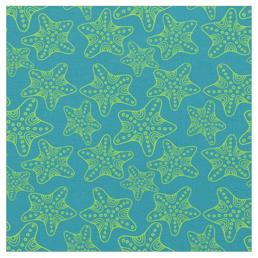 Monogramm des Starfish-Mengen-Muster-| Stoff (Nahaufnahme)