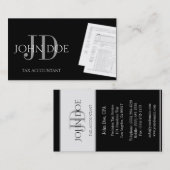 Monogramm des Steuerberaters 1040 3D Schwarz Visitenkarte (Vorne/Hinten)
