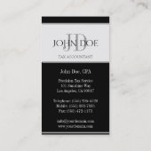 Monogramm des Steuerberaters 1040 3D Schwarz Visitenkarte (Rückseite)