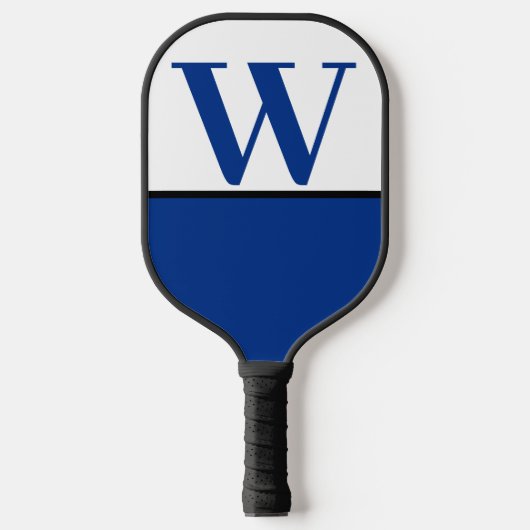 Monogramm des Teams für blaue und weiße Uni Pickleball Schläger (Vorderseite)