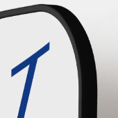 Monogramm des Teams für blaue und weiße Uni Pickleball Schläger (Linke Seite)