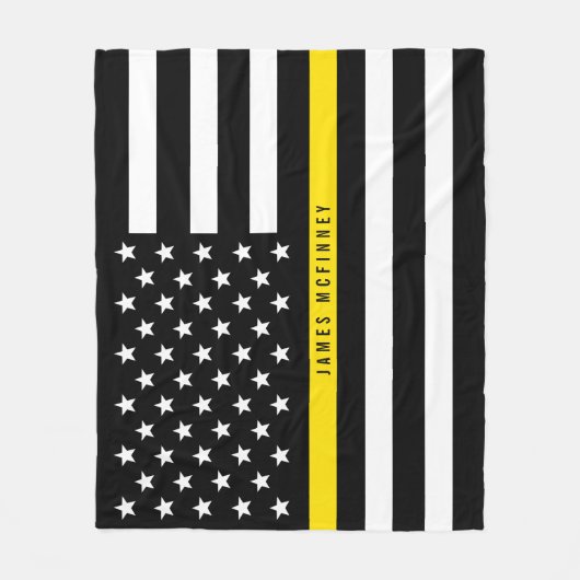 Monogramm des Thin-Yellow-Line-Flags Fleecedecke (Vorderseite)