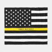 Monogramm des Thin-Yellow-Line-Flags Fleecedecke (Vorderseite (Horizontal))