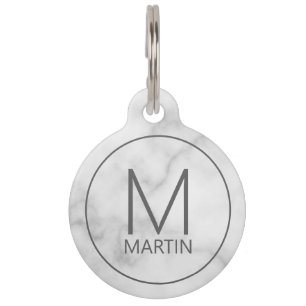 Monogramm des Tieres, Name mit QR-Code des Besitze Haustiermarke