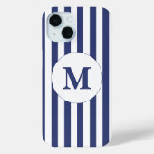 Monogramm des traditionellen dunkelblauen und weiß Case-Mate iPhone hülle (Rückseite)