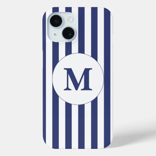 Monogramm des traditionellen dunkelblauen und weiß Case-Mate iPhone hülle (Rückseite)