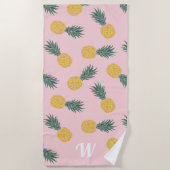 Monogramm des tropischen Ananas Strandtuch (Vorderseite)