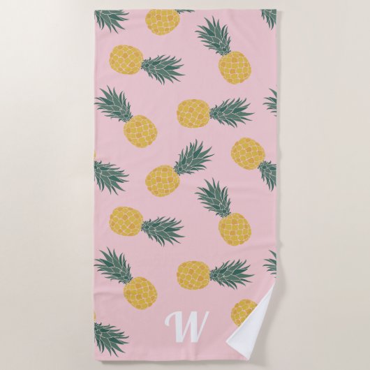 Monogramm des tropischen Ananas Strandtuch (Vorderseite)