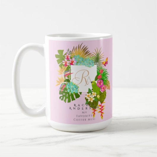 Monogramm des tropischen Gartens Kaffeetasse (Links)