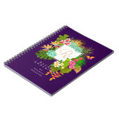Monogramm des tropischen Gartens Lila Notizblock (Linke Seite)