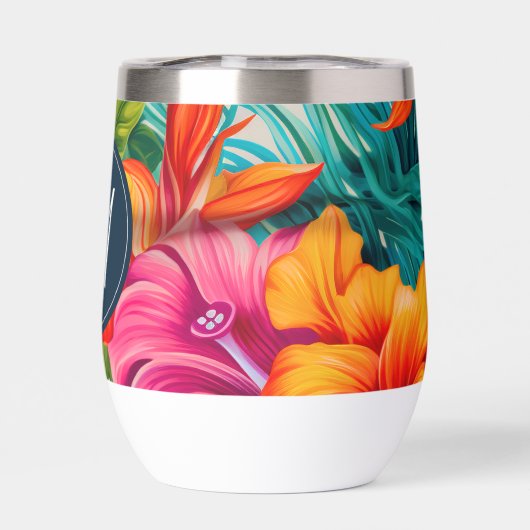 Monogramm des tropischen Hibiskus (Rückseite)