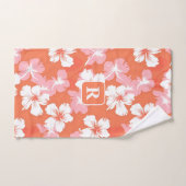 Monogramm des tropischen Hibiskus personalisiert Badhandtuch Set (Handtuch)
