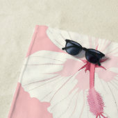 Monogramm des tropischen Hibiskus personalisiert Strandtuch (Beispiel)