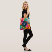 Monogramm des tropischen Hibiskus Tasche (Am Model)
