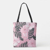 Monogramm des tropischen Hibiskus Tasche (Rückseite)