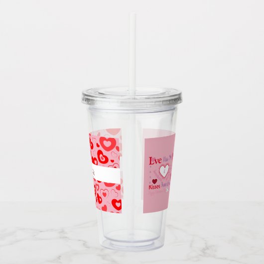 Monogramm des Valentinstag überall - Acryltrinkbecher (Rechts)