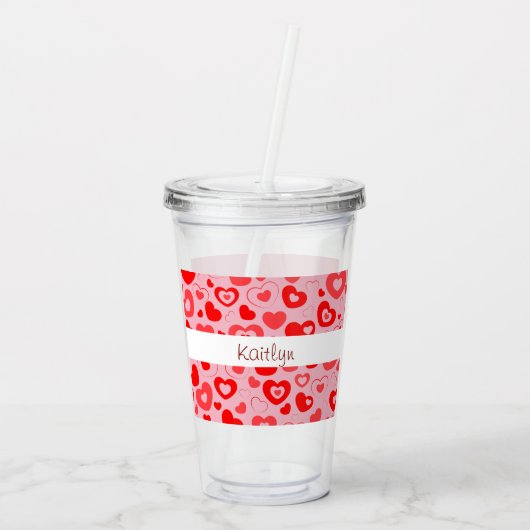 Monogramm des Valentinstag überall - Acryltrinkbecher (Rückseite)