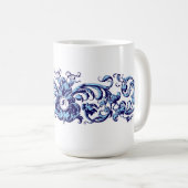 Monogramm des Verzierten Blattvins aus dem 17. Jah Kaffeetasse (VorderseiteRechts)