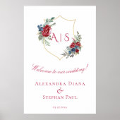 Monogramm des Vintagen botanischen Wappen Poster (Vorne)