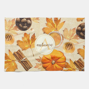 Monogramm des Vintagen Lichts der Wasserfarbe Geschirrtuch