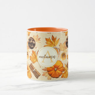 Monogramm des Vintagen Lichts der Wasserfarbe Tasse