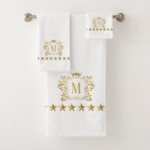 Monogramm des Wappen des Royal Scrolls Badhandtuch Set (Insitu)
