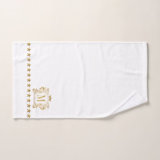 Monogramm des Wappen des Royal Scrolls Badhandtuch Set (Handtuch)
