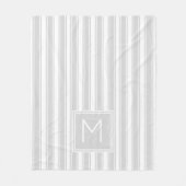 Monogramm des weichen, grauen und weißen Tick-Stri Fleecedecke (Vorderseite)