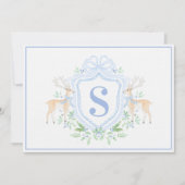 Monogramm des Weihnachtsbaums-Wappen Einladung (Vorderseite)