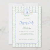 Monogramm des Weihnachtsbaums-Wappen Einladung (Vorderseite)