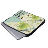 Monogramm des weißen Kirschblossom Flow 15" Notebo Laptopschutzhülle (Vorne Knopf)