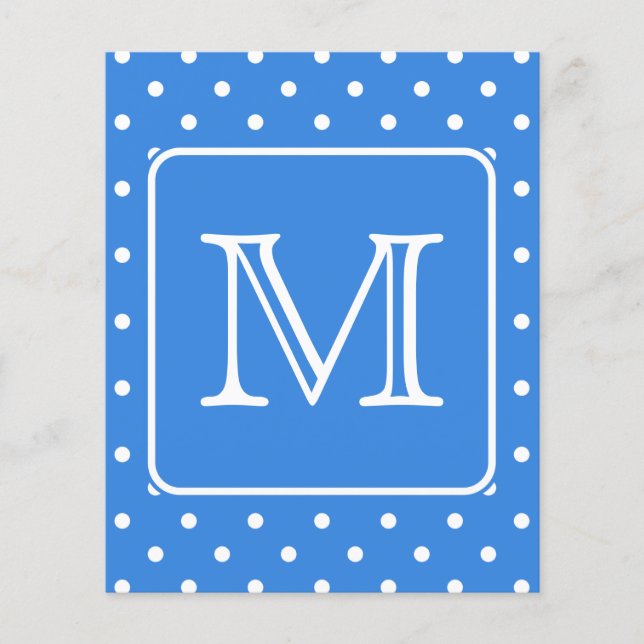 Monogramm des weißen Polka Dot Musters. Custom. (Vorderseite)