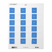 Monogramm des weißen Polka Dot Musters. Custom. Adressaufkleber (Vorne)