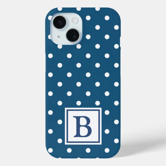 Monogramm des weißen Polka-Dots Case-Mate iPhone Hülle (Rückseite)