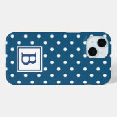 Monogramm des weißen Polka-Dots Case-Mate iPhone Hülle (Rückseite (Horizontal))