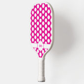 Monogramm des weißen Polka-Dots Pickleball Schläger (Links)