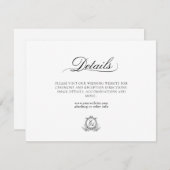 Monogramm des weißen schwarzen Wappen Mitteilungskarte (Vorne/Hinten)