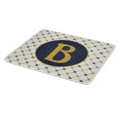 Monogramm des weißen und goldenen Punktgitters Schneidebrett (Ecke)