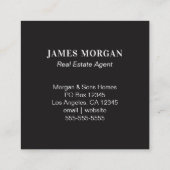 Monogramm des weißen und schwarzen Single Quadratische Visitenkarte (Rückseite)