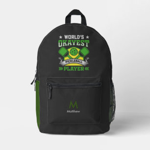 Monogramm des weltbesten Pickleball-Players, Name Bedruckter Rucksack
