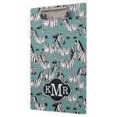 Monogramm des Zebra-Muster-| Klemmbrett (Links)