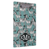 Monogramm des Zebra-Muster-| Klemmbrett (Rechts)