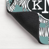 Monogramm des Zebra-Muster-| Mousepad (Ecke)