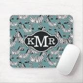 Monogramm des Zebra-Muster-| Mousepad (Mit Mouse)