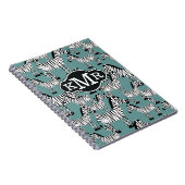 Monogramm des Zebra-Muster-| Notizblock (Rechte Seite)