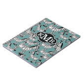 Monogramm des Zebra-Muster-| Notizblock (Linke Seite)