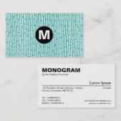 Monogramm des Zentrums - Linien - Blasses Wasser Visitenkarte (Vorne/Hinten)