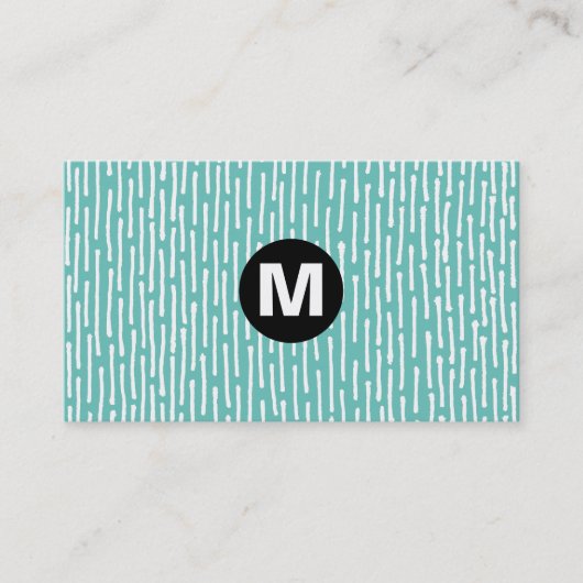 Monogramm des Zentrums - Linien - Blasses Wasser Visitenkarte (Vorderseite)